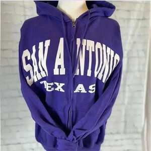 Pacific and Company purple zip up hoodie San Antonio, Texas women’s size L NWOT
